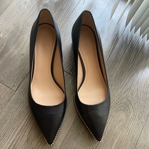 Coach black low heel with gold trim